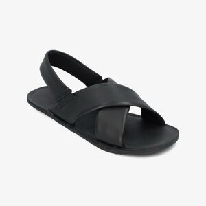 Elegant Black Cross Strap Sandals